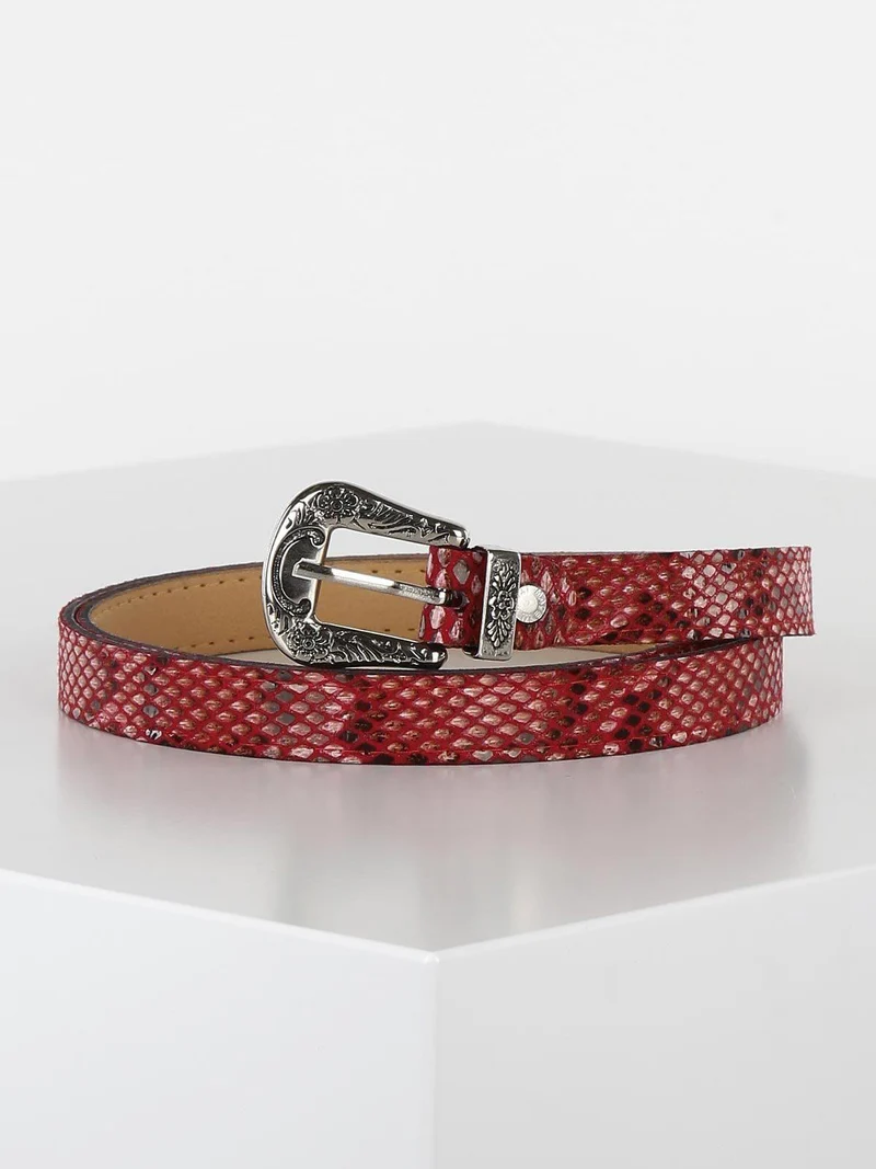 Cintura animalier sottile - rosso