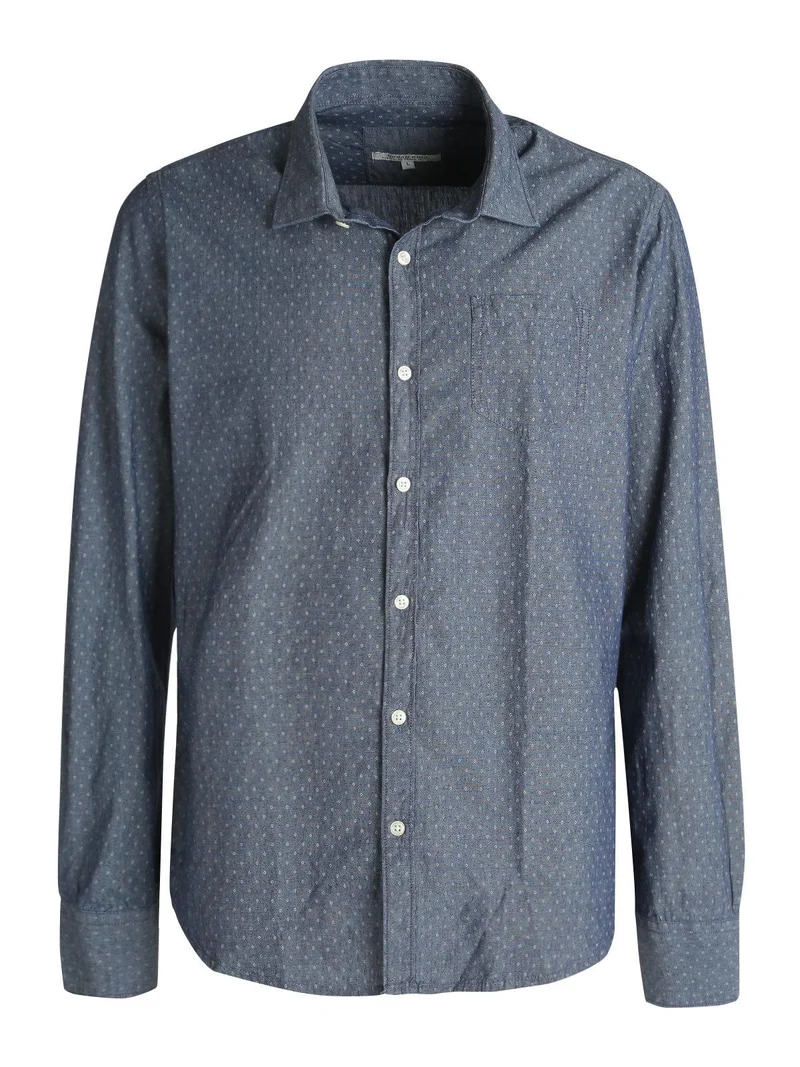 Camicia in cotone con taschino - jeans