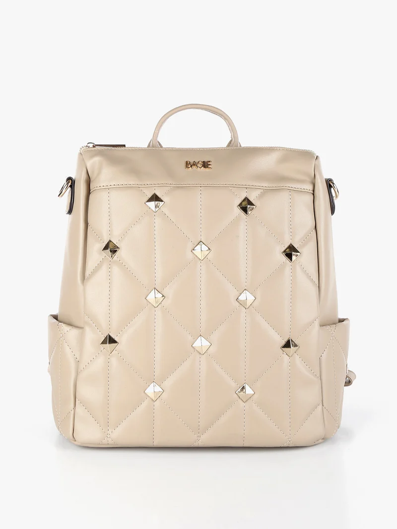 Zaino donna con borchie - taupe
