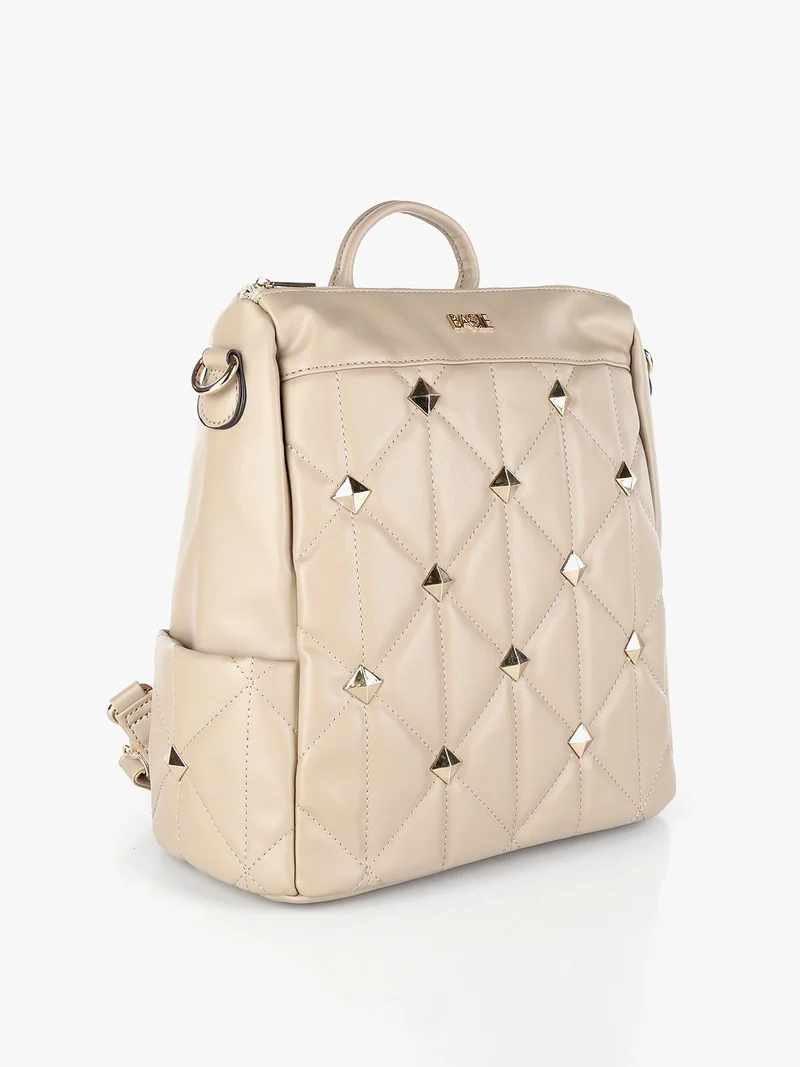 Zaino donna con borchie - taupe