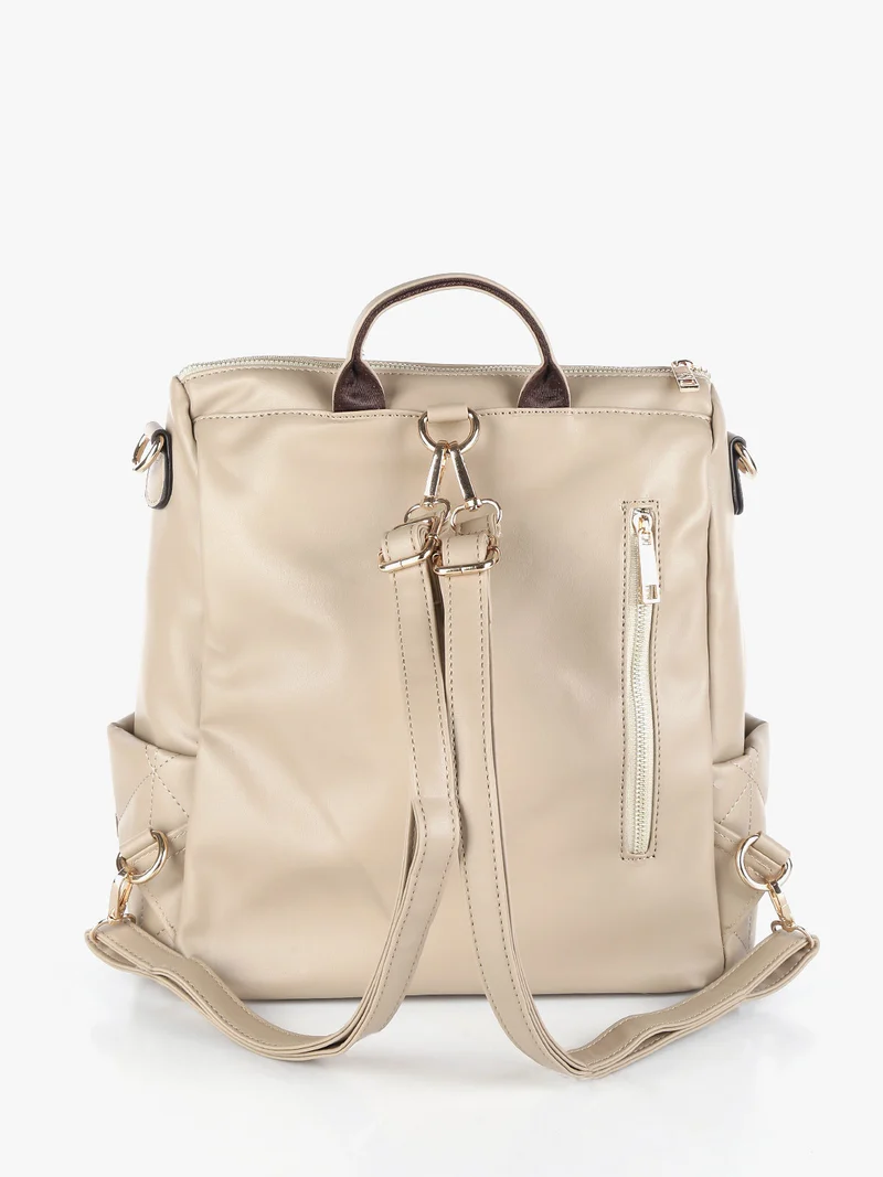 Zaino donna con borchie - taupe