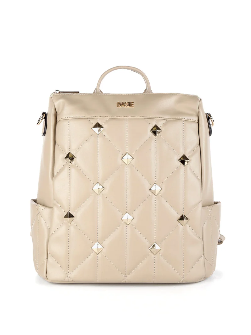 Zaino donna con borchie - taupe