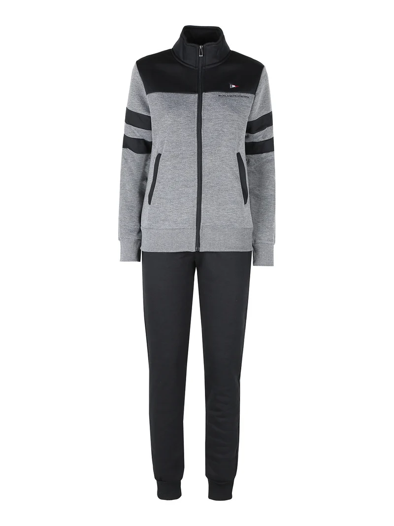 Tuta felpata 2 pezzi da donna full zip - grigio
