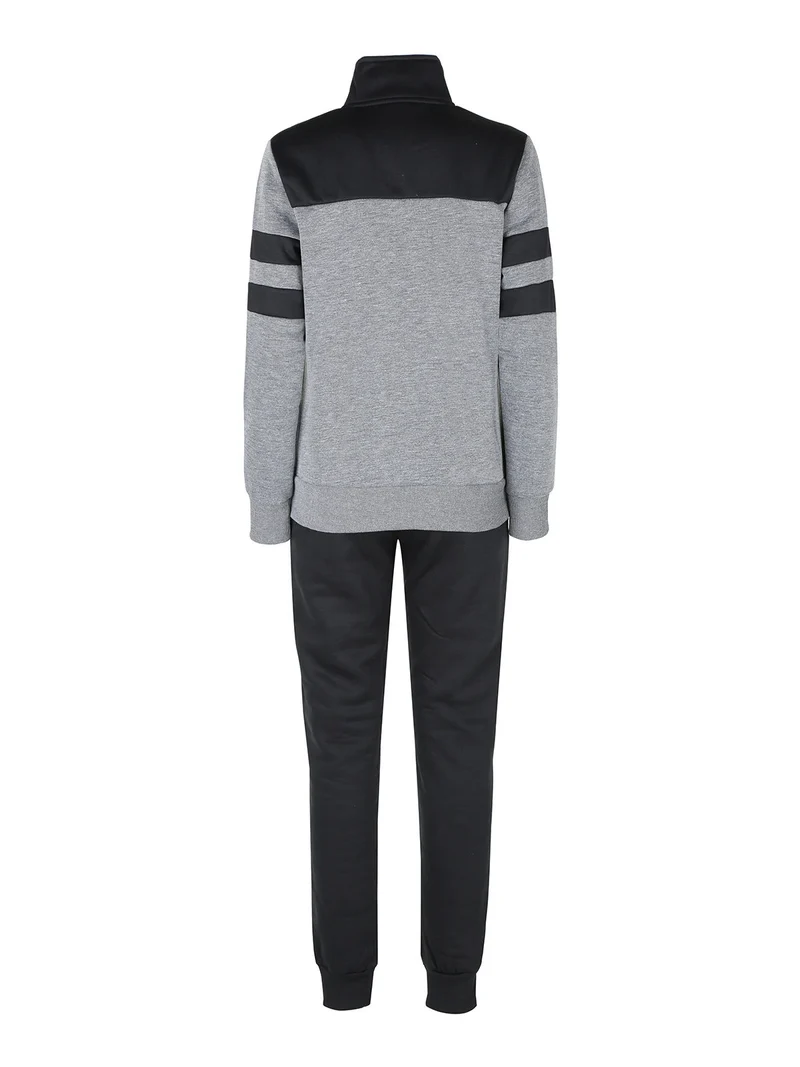 Tuta felpata 2 pezzi da donna full zip - grigio