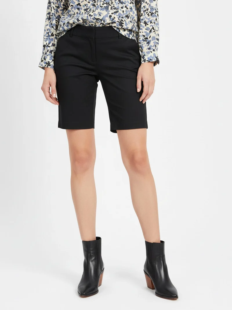 Shorts in misto seta donna - nero