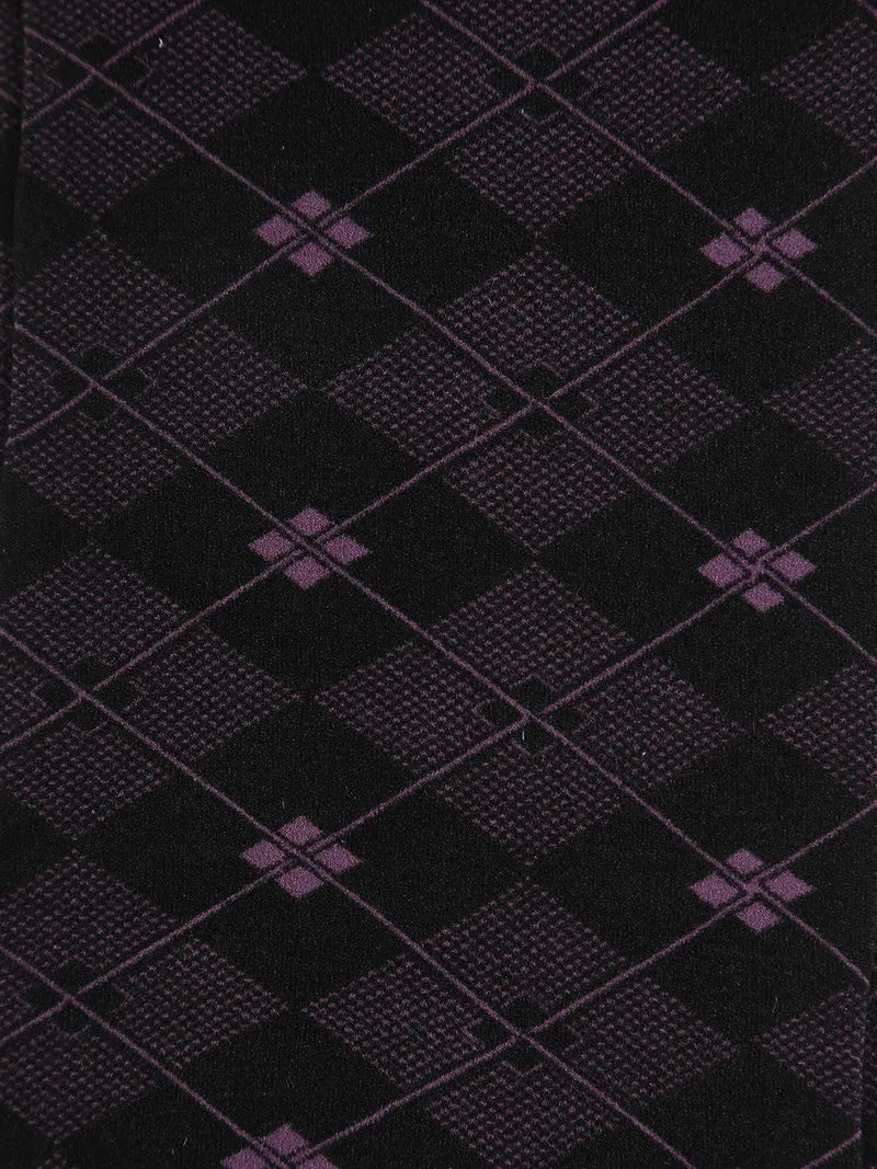 Collant double face ricamo scozzese - viola