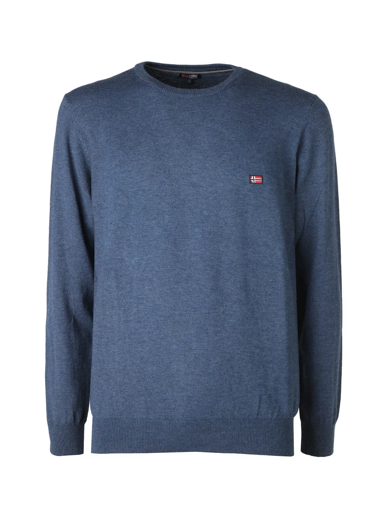 Pullover girocollo da uomo in maglia - jeans