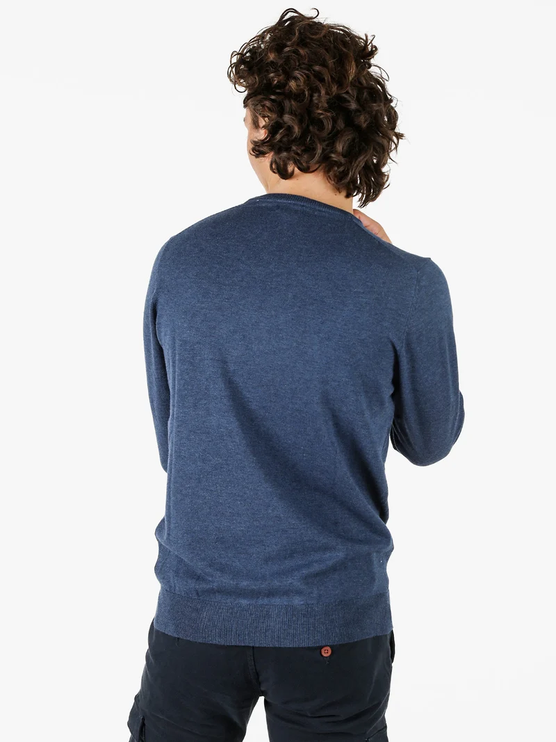 Pullover girocollo da uomo in maglia - jeans