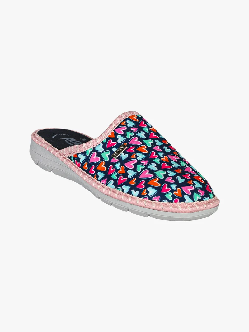 Pantofole donna invernali stampa cuori - multicolore