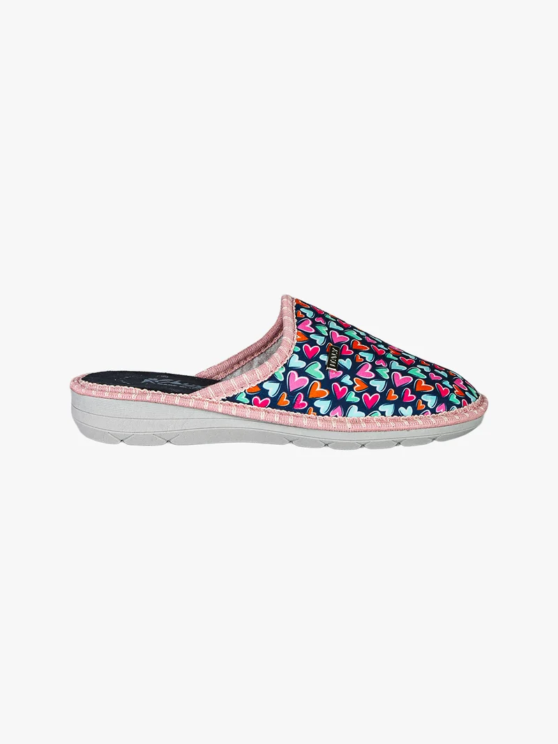 Pantofole donna invernali stampa cuori - multicolore