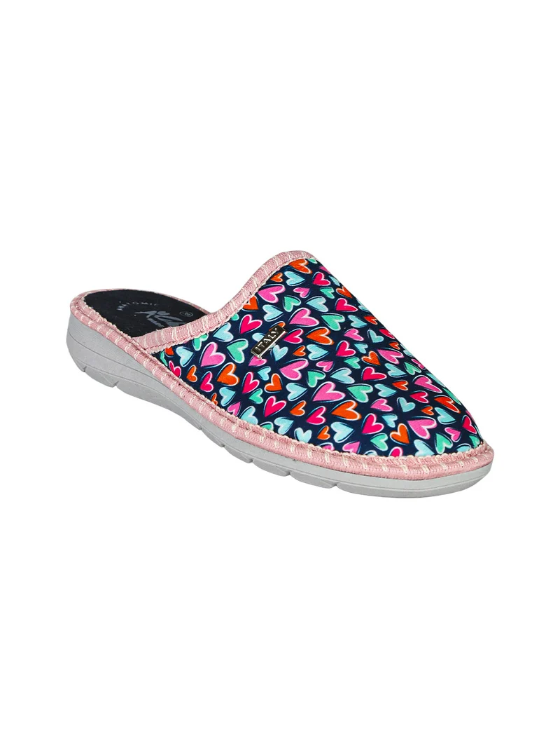 Pantofole donna invernali stampa cuori - multicolore