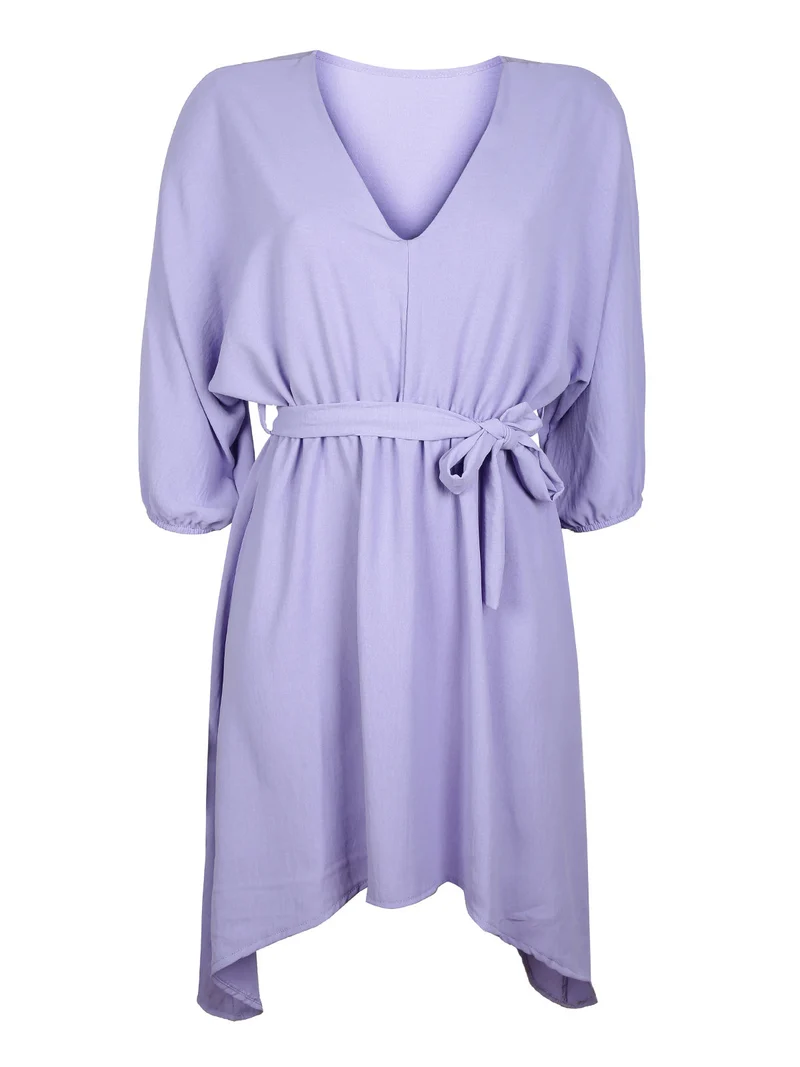 Vestito donna con cintura - lilla