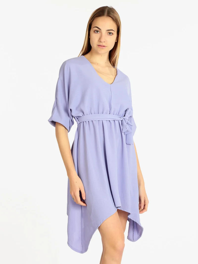 Vestito donna con cintura - lilla