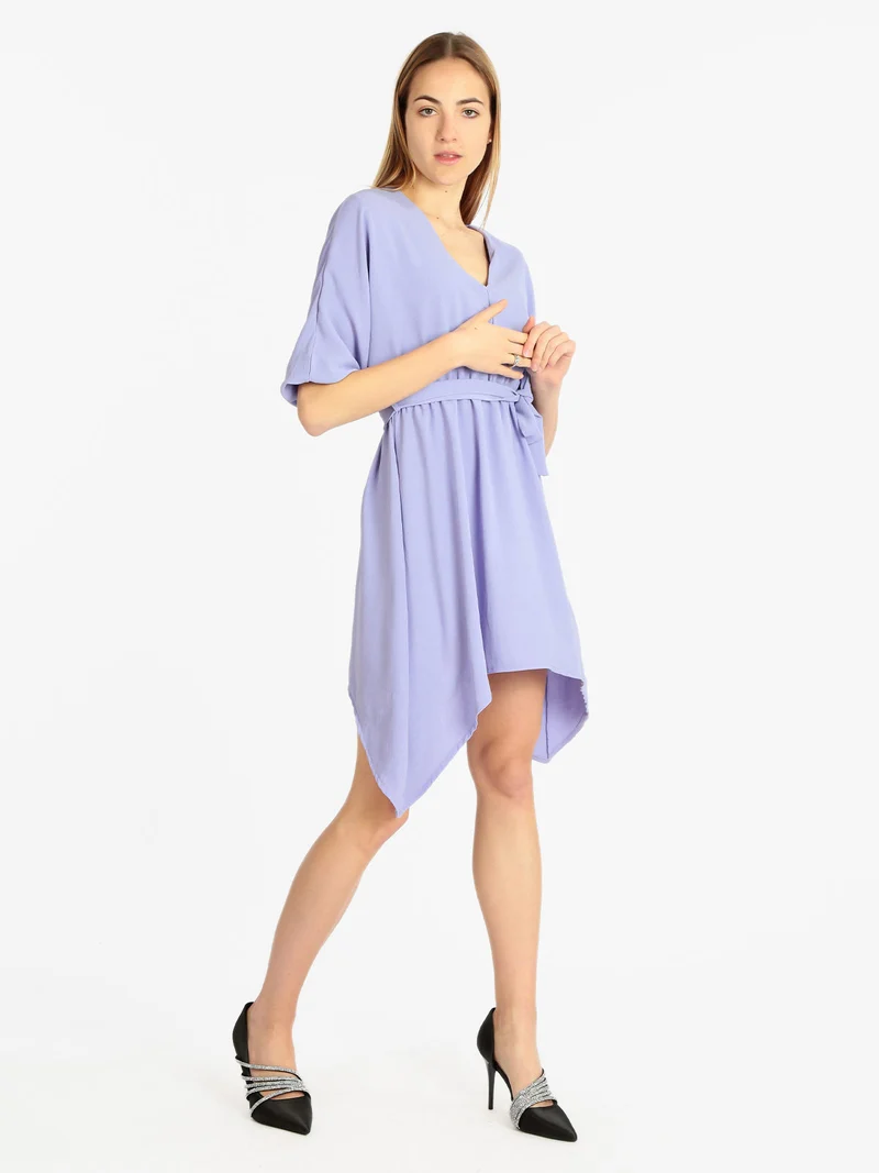 Vestito donna con cintura - lilla