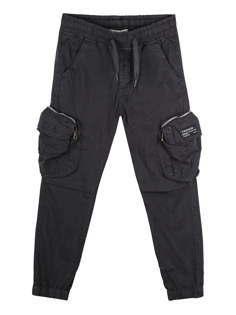 Pantaloni cargo da ragazzo con elastico finale - blu scuro