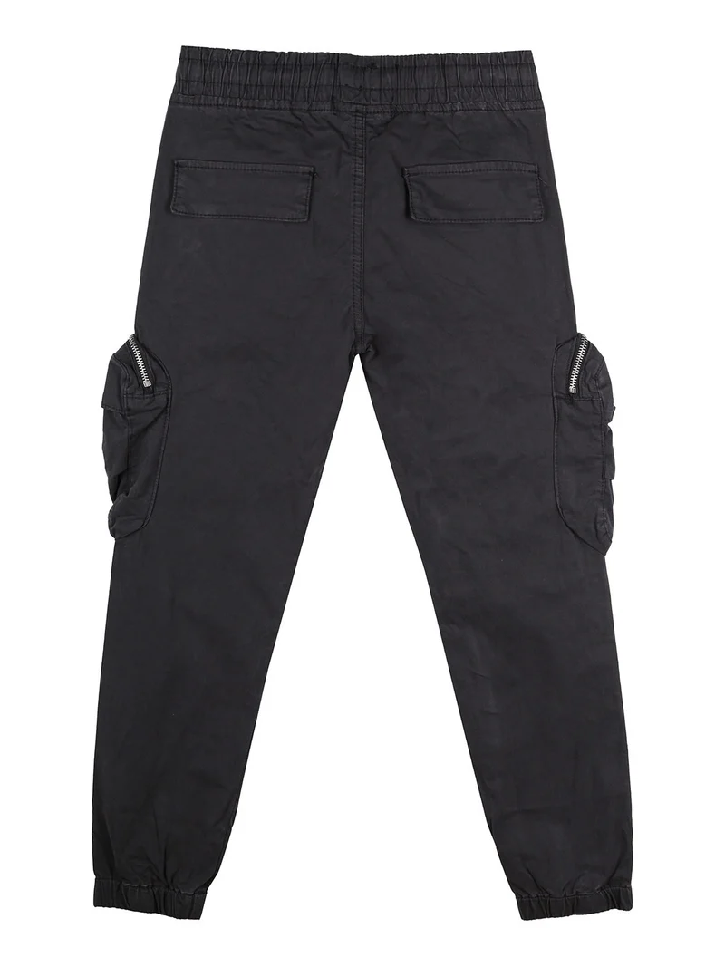 Pantaloni cargo da ragazzo con elastico finale - blu scuro