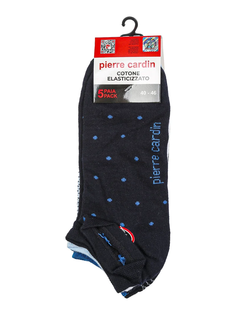 Confezione da 5 paia di calze corte da uomo in cotone - blu scuro