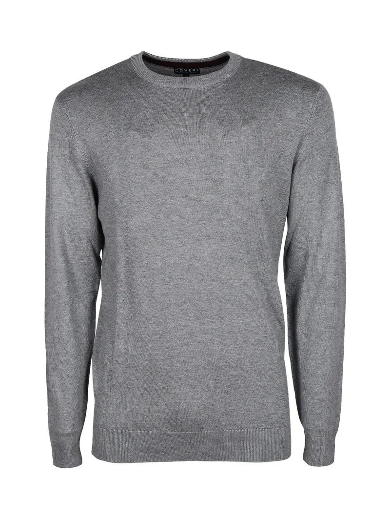 Pullover uomo girocollo in tinta unita - grigio