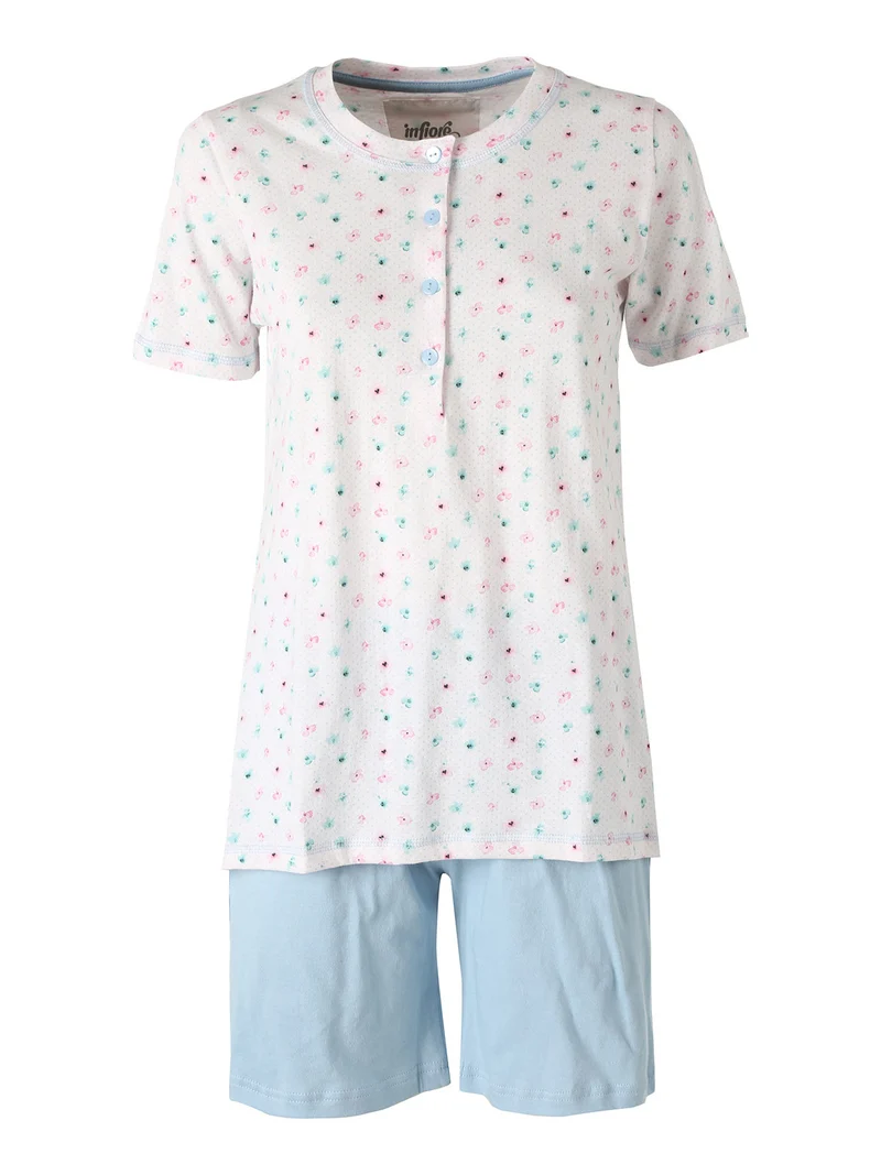 BLOSSOM Pigiama corto da donna in cotone - rosa