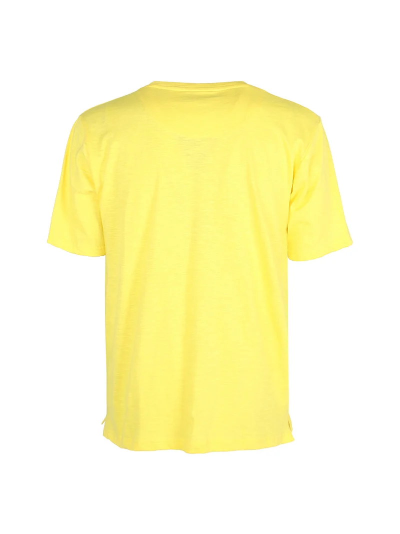 T-shirt girocollo da uomo in cotone - giallo
