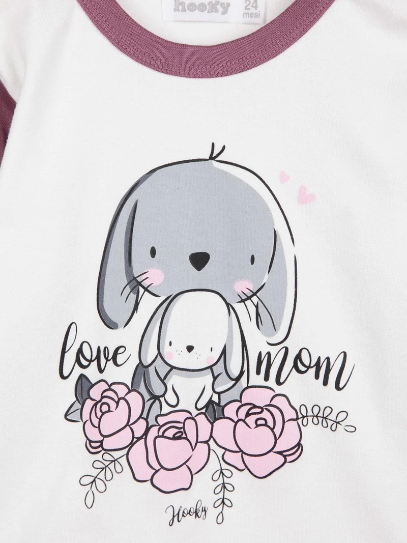Pigiama lungo per neonata con bottoncini - bianco