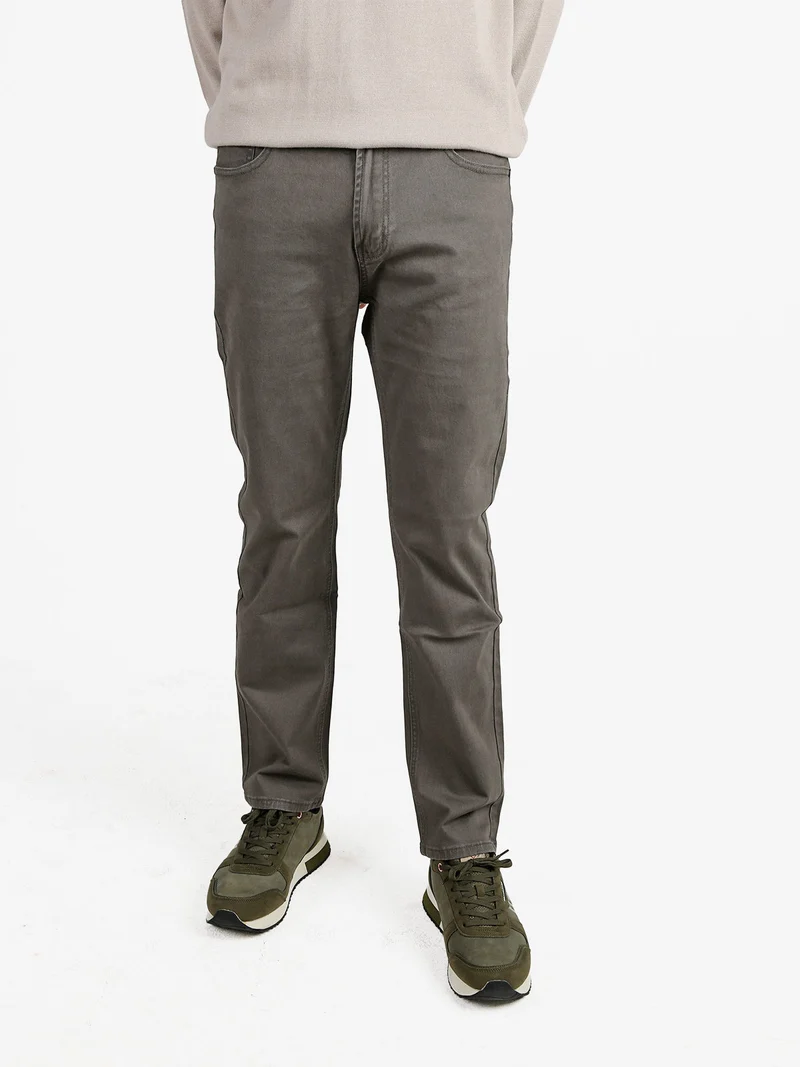 Pantaloni da uomo regular fit in cotone taglie grandi - verde scuro