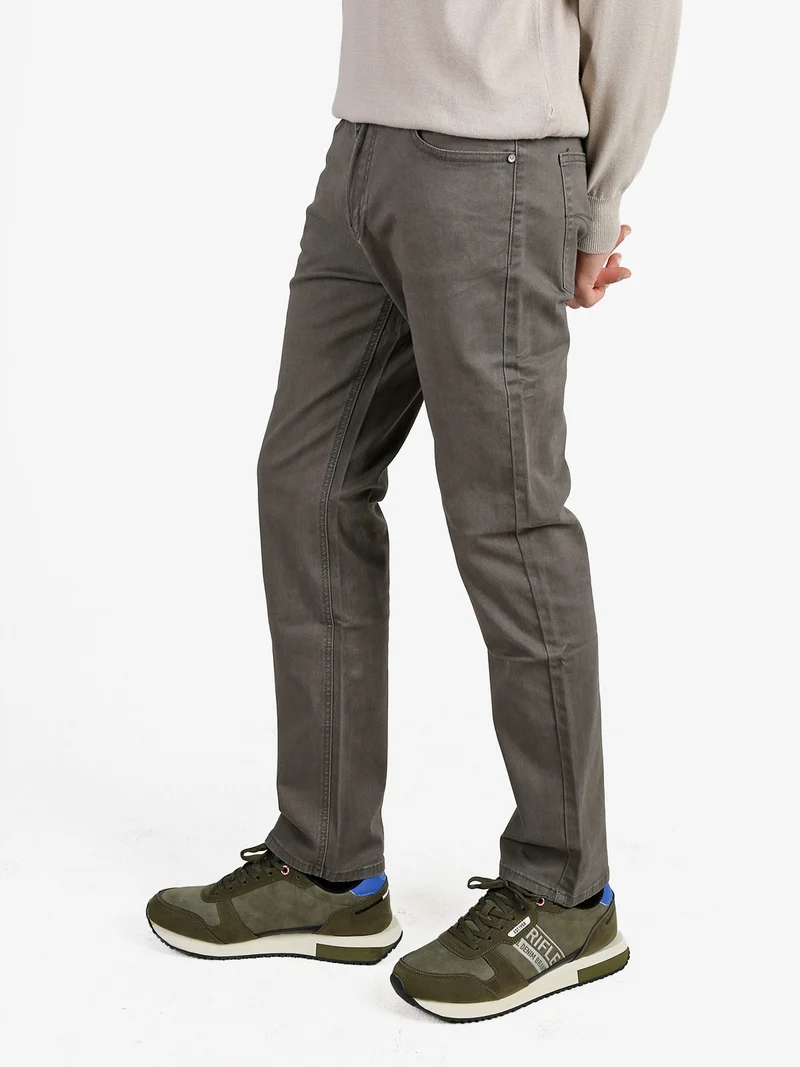 Pantaloni da uomo regular fit in cotone taglie grandi - verde scuro