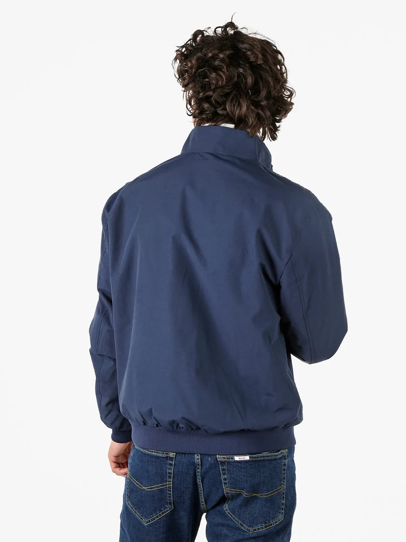 Giubbotto uomo con zip e interno in pile - blu scuro