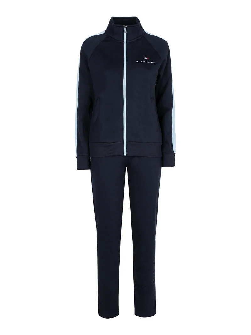 Tuta donna felpata 2 pezzi full zip - blu scuro
