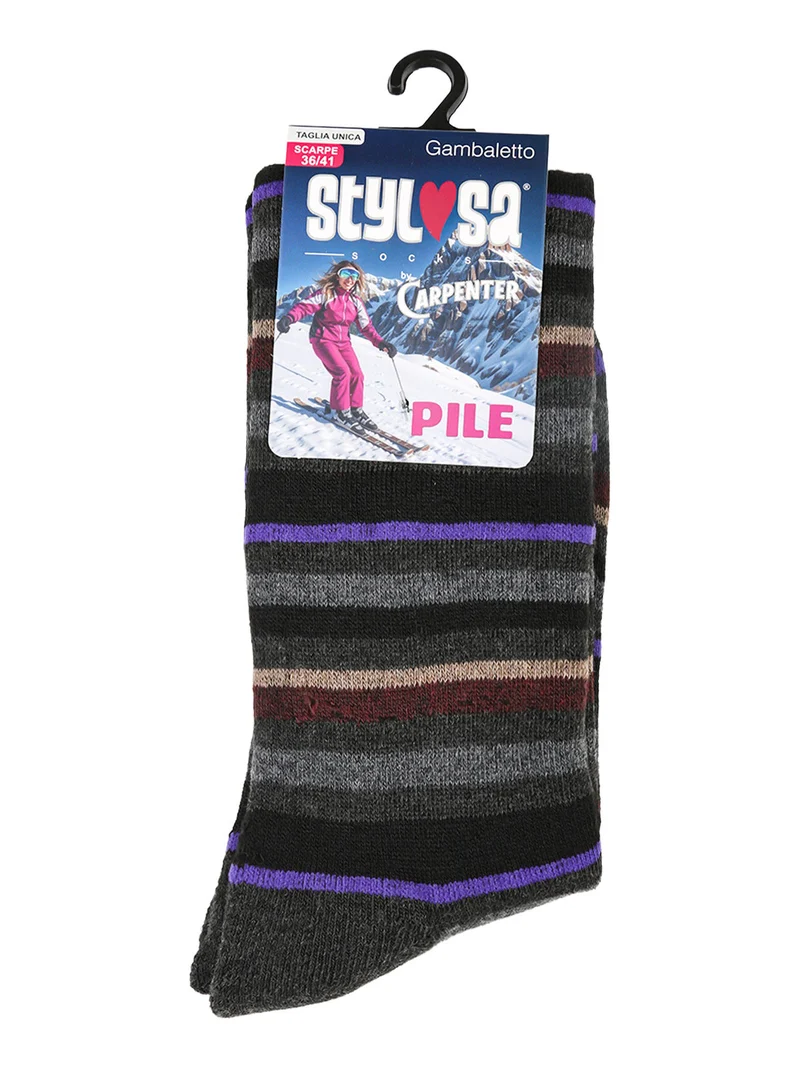 Calze lunghe da donna in pile - grigio scuro