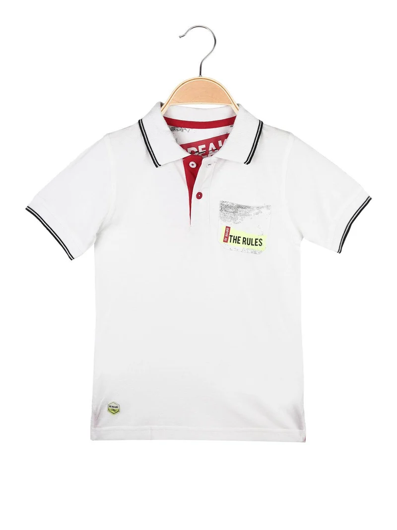 Polo da bambino a manica corta - bianco