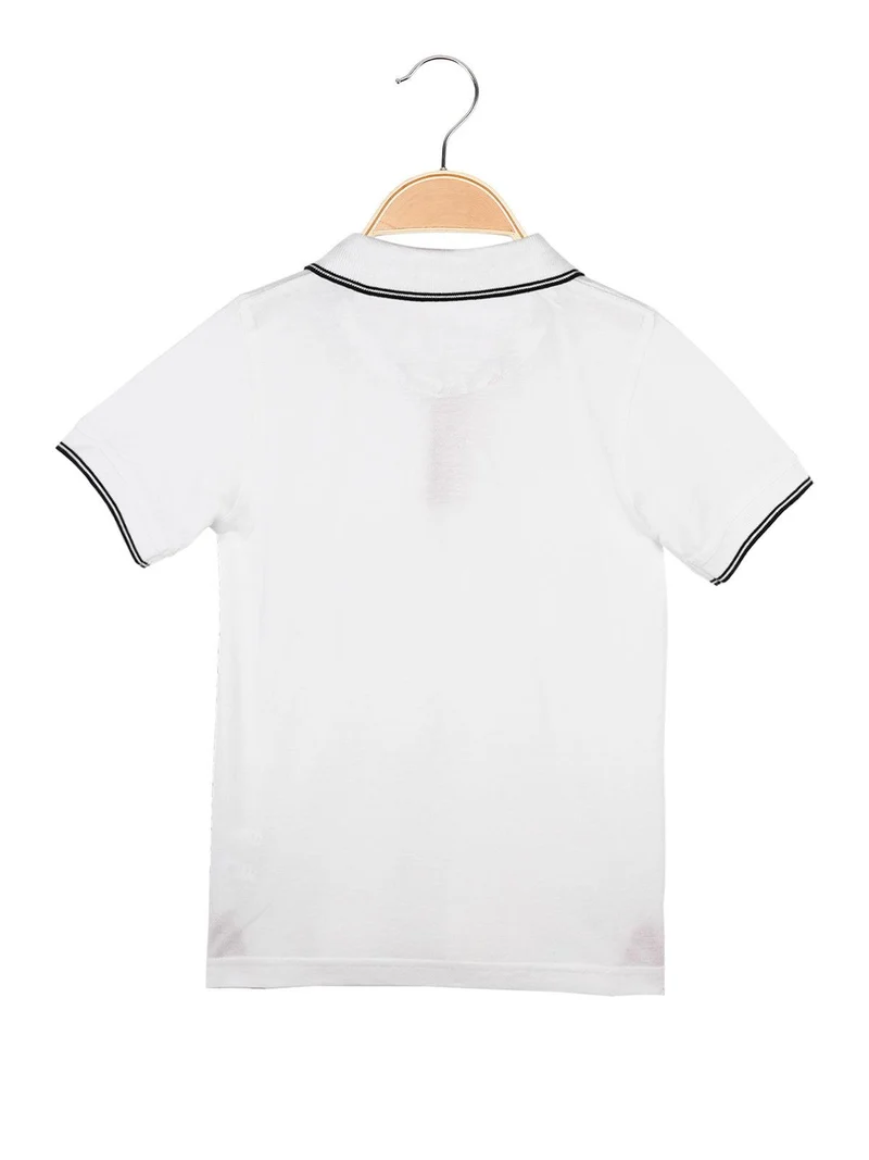 Polo da bambino a manica corta - bianco