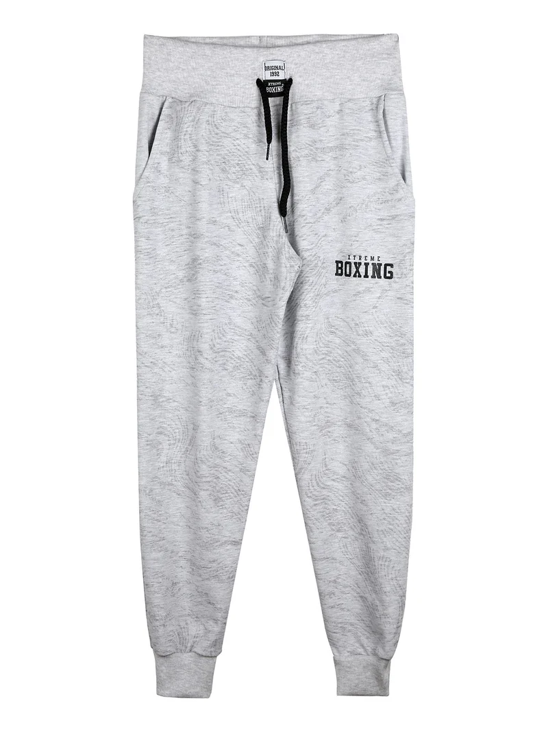 Pantaloni sportivi da ragazzo con coulisse e polsini - grigio