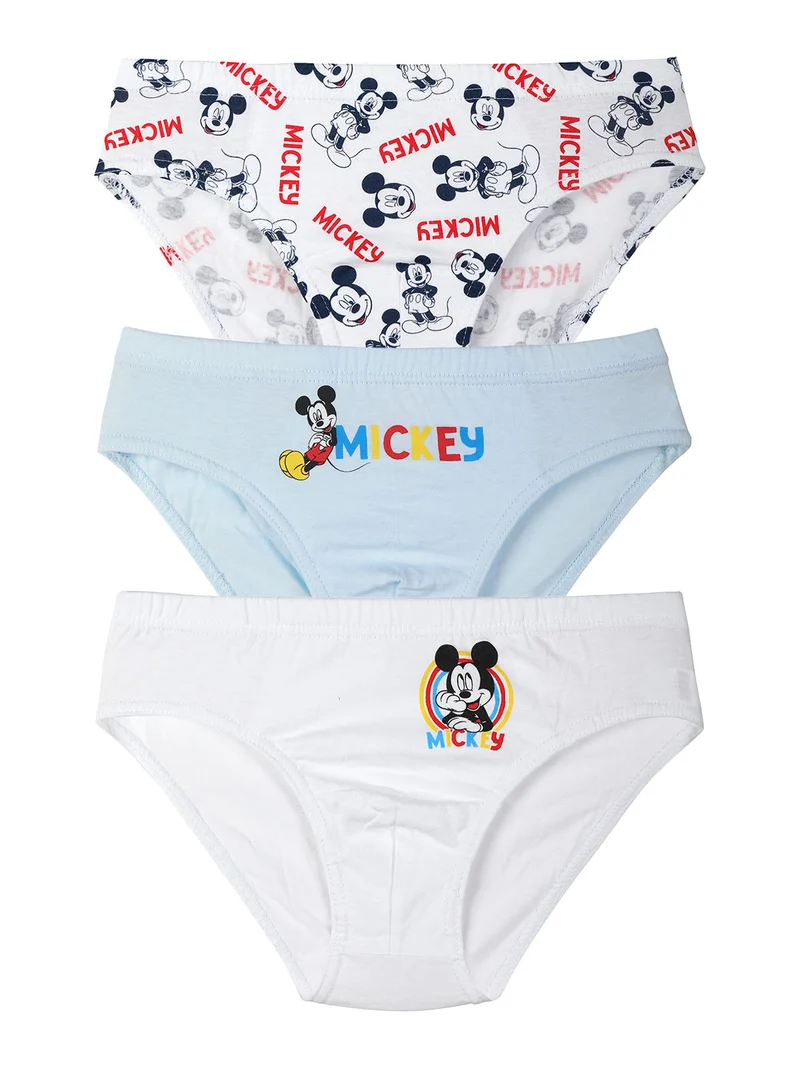 Mickey mouse set di 3 slip da bambino con stampe - blu