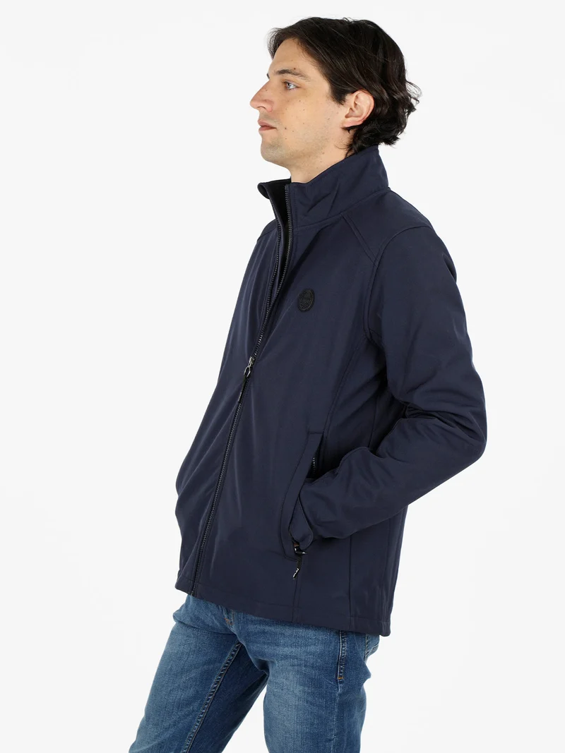 Giubbino da uomo impermeabile con interno caldo - blu scuro