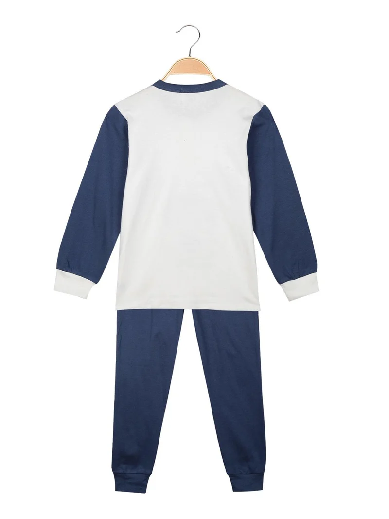 Pigiama lungo bambino con stampa disegno - bianco