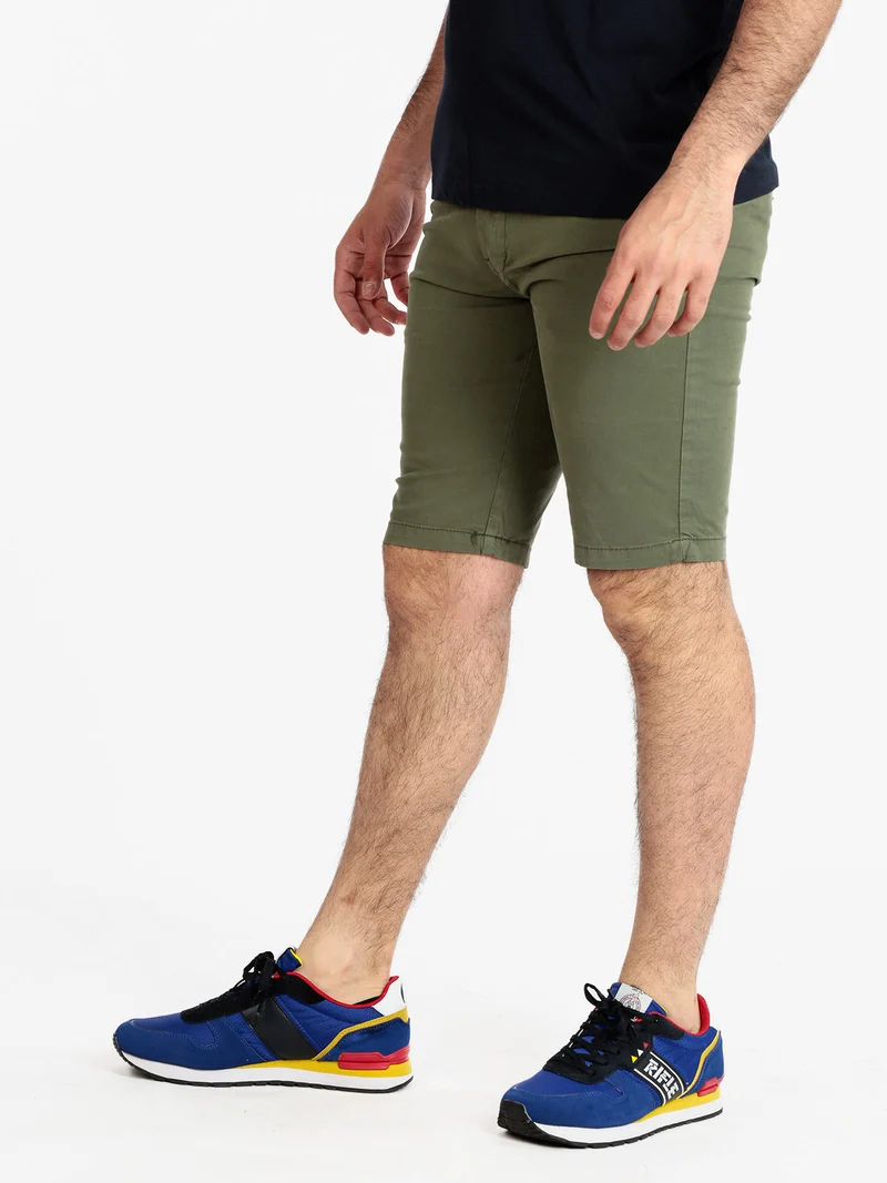 Bermuda chino da uomo in cotone - militare