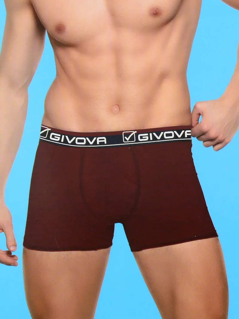 Boxer da uomo in cotone bielastico - bordeaux