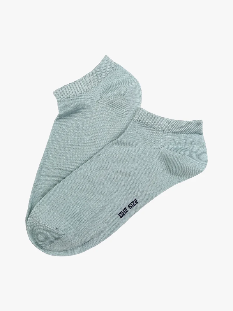 Calze corte sneaker da donna in cotone mercerizzato - acqua marina