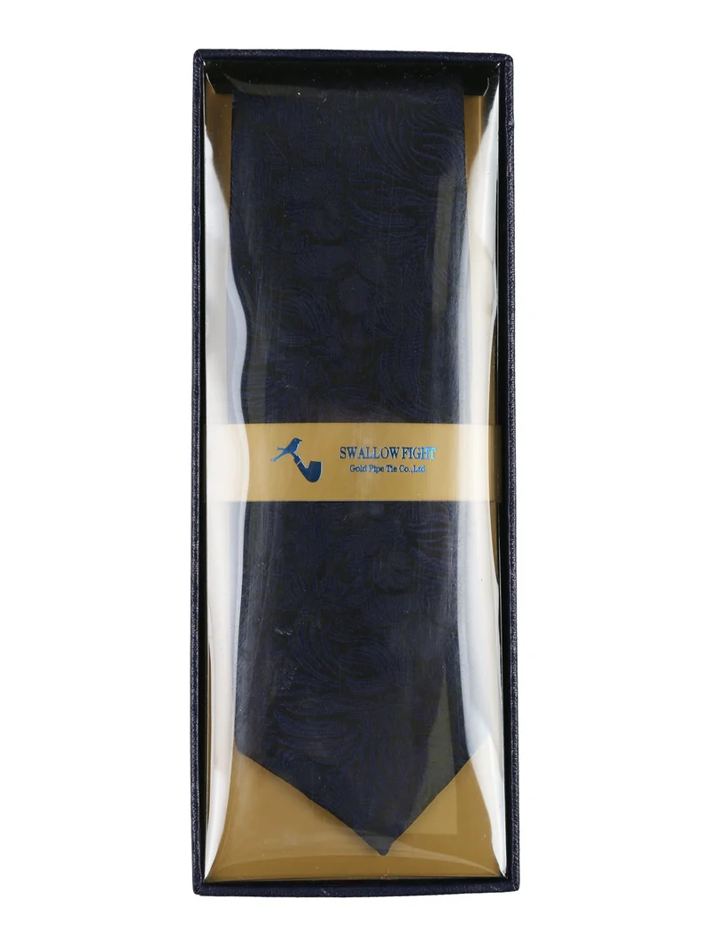 Cravatta classica da uomo con stampe - blu scuro