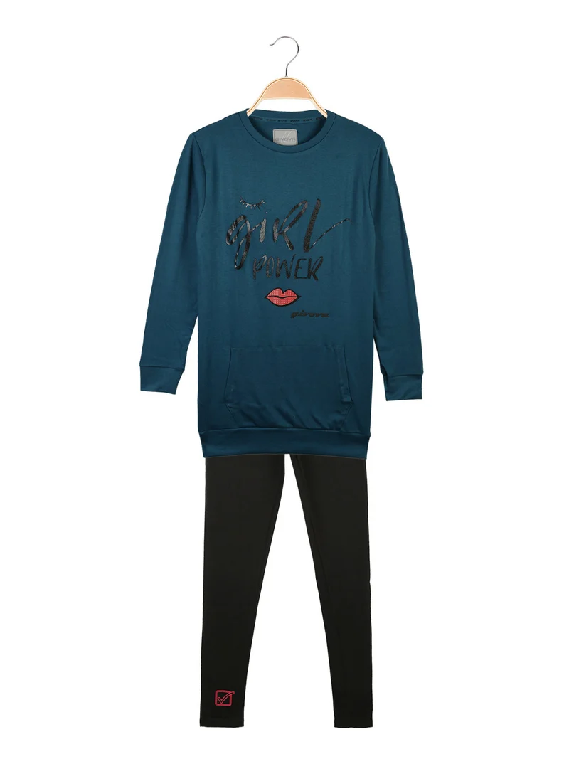 Pigiama da ragazza in caldo cotone - blu