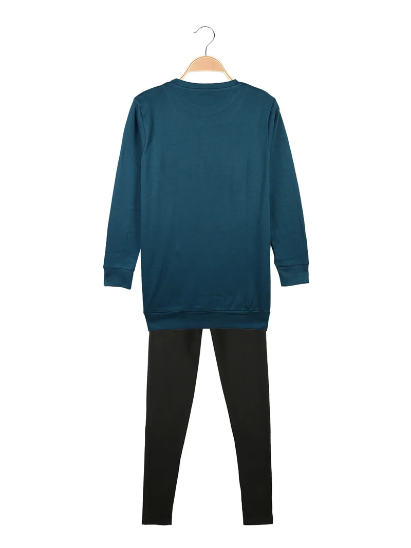 Pigiama da ragazza in caldo cotone - blu
