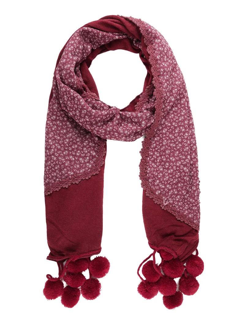 Sciarpa donna con pom pon - rosso