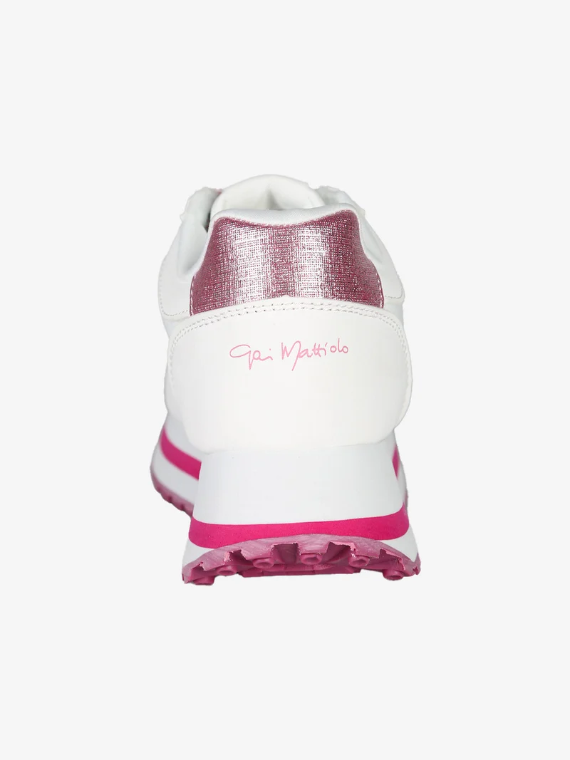 Sneakers stringate da donna con platform - rosa