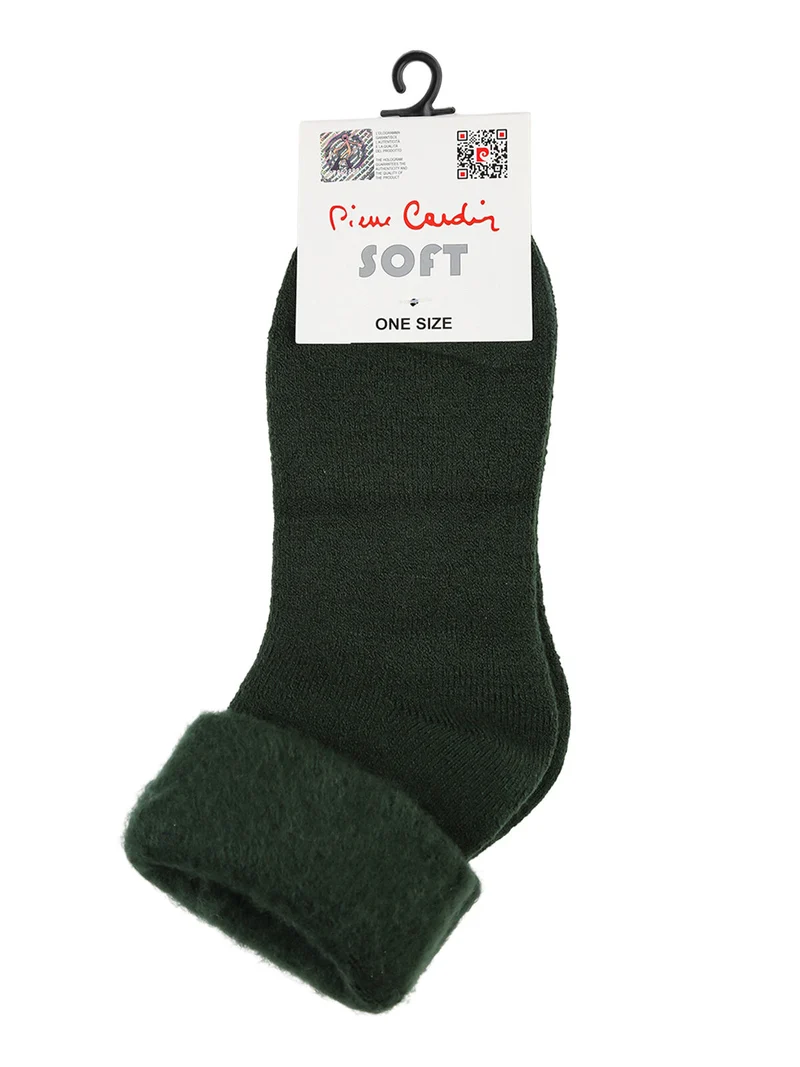 Calze soft donna con bordo di pelo - verde