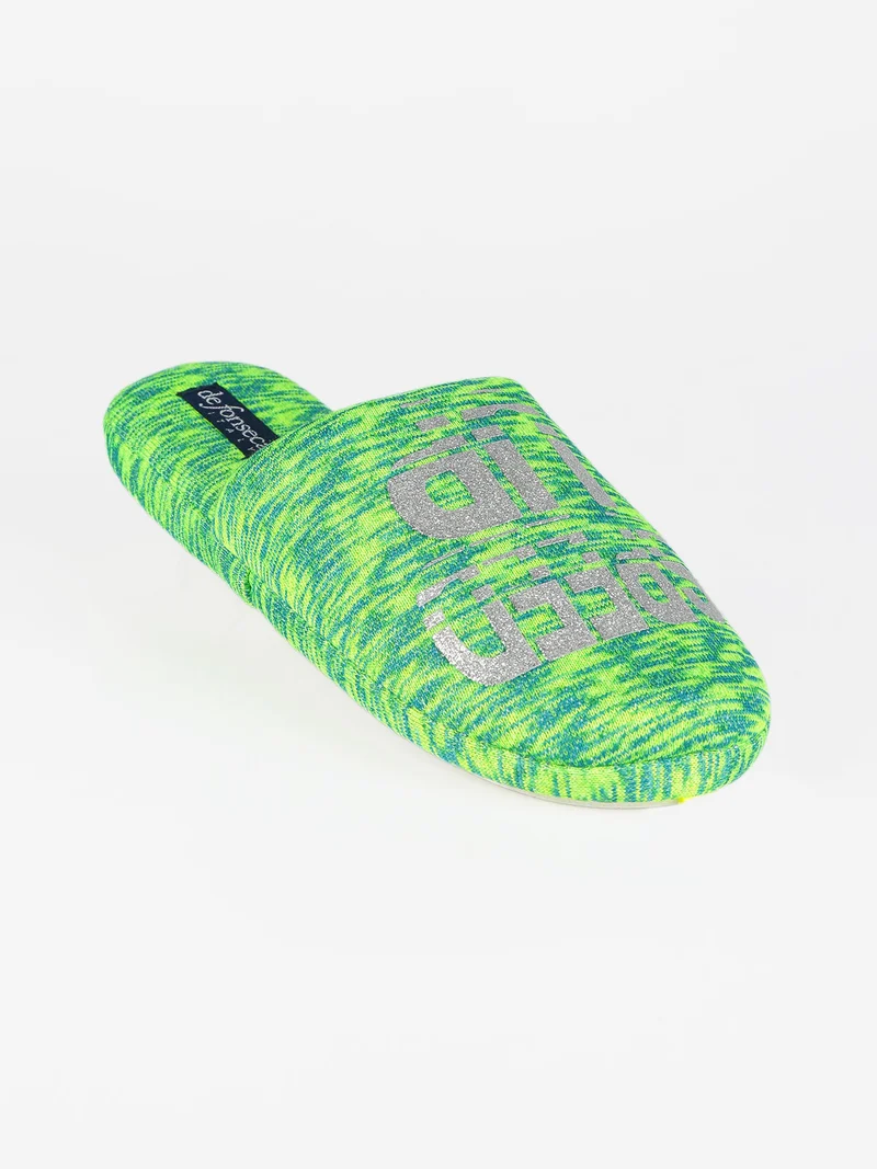 Pantofole donna in tessuto - verde