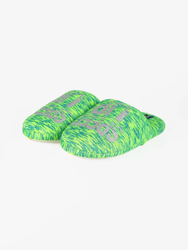 Pantofole donna in tessuto - verde