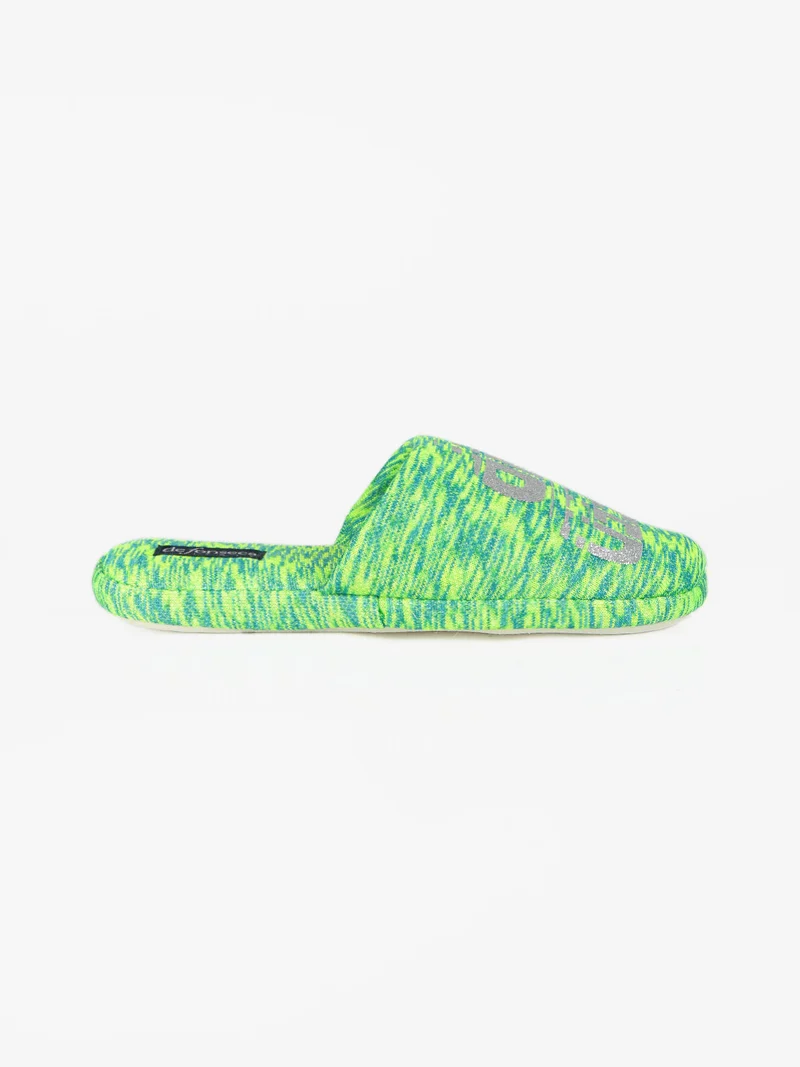 Pantofole donna in tessuto - verde