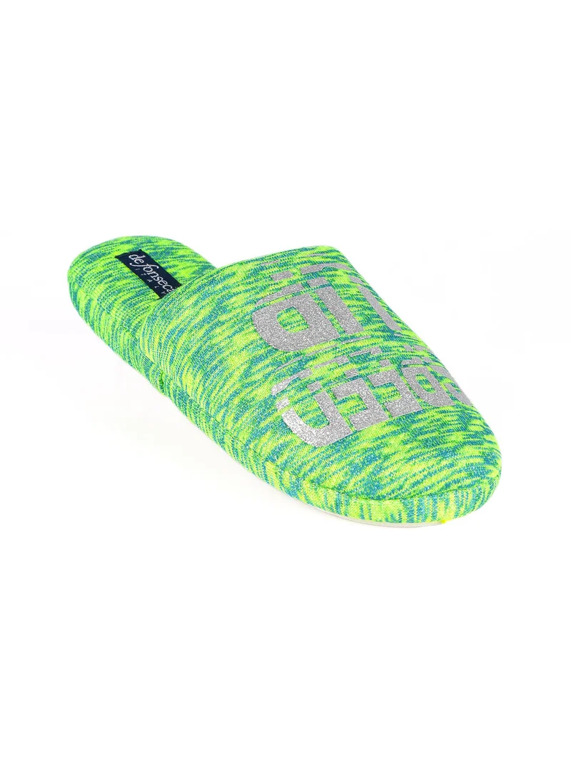 Pantofole donna in tessuto - verde