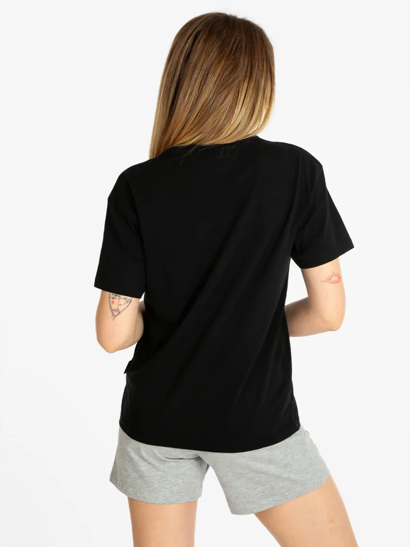 S BOX W SS T-shirt donna manica corta con scritta - nero